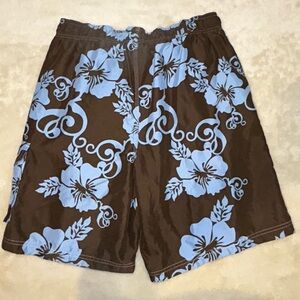 Sonoma swim lined board short style swim trunks brown blue L